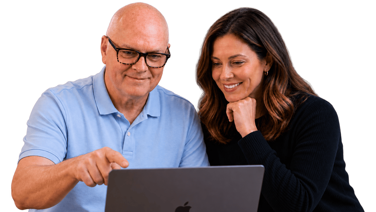 John Bellingham helping a customer design and build her email marketing system using Kit